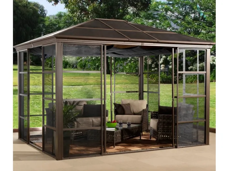 Sojag Aluminium Pavillon Castel 12 x 14 Bronze 362 cm x 427 cm x 296 cm