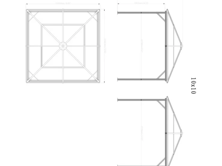 Sojag Aluminium-Pavillon Verona 10 x 10 Anthrazit 298 cm x 298 cm x 261 cm* Insektenschutz
