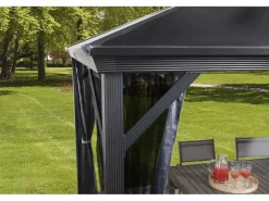 Sojag Aluminium-Pavillon Verona 10 x 14 Anthrazit 423 cm x 298 cm x 261 cm* Insektenschutz