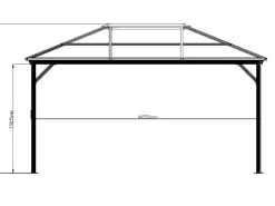 Sojag Aluminium-Pavillon Verona 10 x 14 Anthrazit 423 cm x 298 cm x 261 cm* Insektenschutz