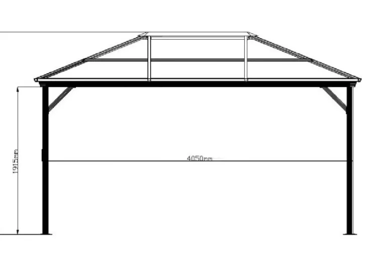 Sojag Aluminium-Pavillon Verona 10 x 14 Anthrazit 423 cm x 298 cm x 261 cm* Insektenschutz