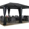 Sojag Pavillon Meridien 12 x 16 Anthrazit 365 cm x 485 cm x 270 cm* Insektenschutz