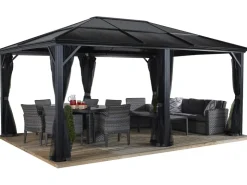 Sojag Pavillon Meridien 12 x 16 Anthrazit 365 cm x 485 cm x 270 cm* Insektenschutz