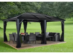Sojag Pavillon Meridien 12 x 16 Anthrazit 365 cm x 485 cm x 270 cm* Insektenschutz