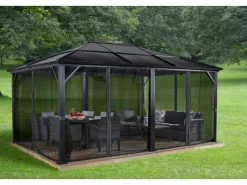 Sojag Pavillon Meridien 12 x 16 Anthrazit 365 cm x 485 cm x 270 cm* Insektenschutz