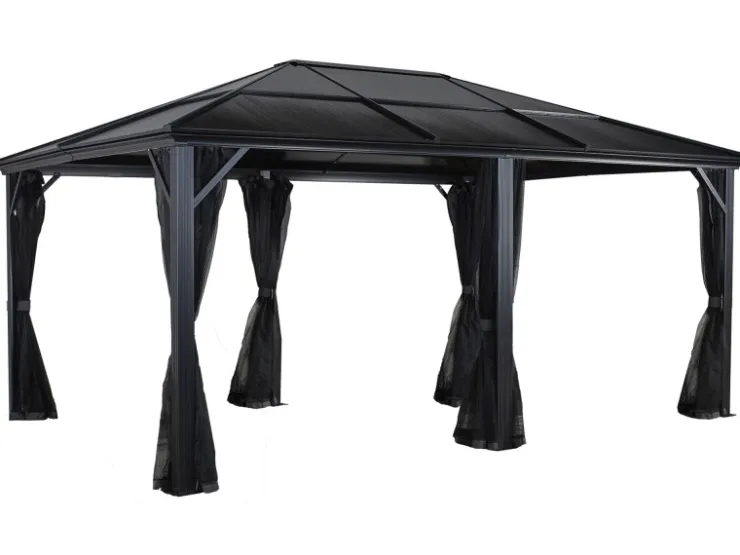 Sojag Pavillon Meridien 12 x 16 Anthrazit 365 cm x 485 cm x 270 cm* Insektenschutz