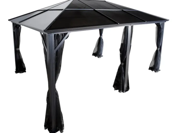 Sojag Pavillon Meridien 12 x 16 Anthrazit 365 cm x 485 cm x 270 cm* Insektenschutz