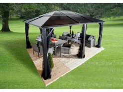 Sojag Pavillon Meridien 12 x 16 Anthrazit 365 cm x 485 cm x 270 cm* Insektenschutz
