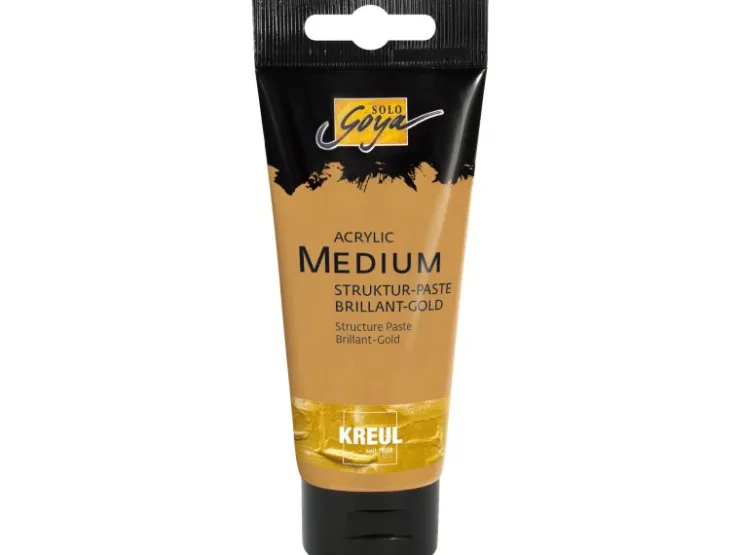 Solo Goya Acrylic Medium Struktur-Paste Brillant-Gold 100 ml Tube* Künstlerzubehör