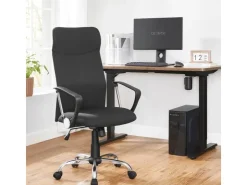 Songmics Bürostuhl Ergonomisch Höhenverstellbar Neigbar Schwarz