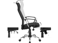 Songmics Bürostuhl Ergonomisch Höhenverstellbar Neigbar Schwarz