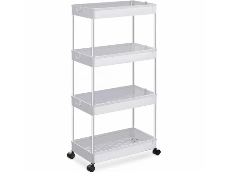 Songmics Küchenregal 4 Ebenen 22,2 cm x 40,3 cm x 86 cm Weiß* Regale Massivholz|Regal Weiß
