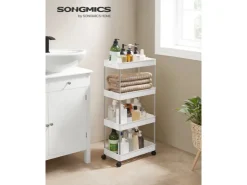 Songmics Küchenregal 4 Ebenen 22,2 cm x 40,3 cm x 86 cm Weiß* Regale Massivholz|Regal Weiß