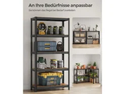 Songmics Lagerregal 40 cm x 90 cm x 180 cm Braun-Schwarz* Büroregale