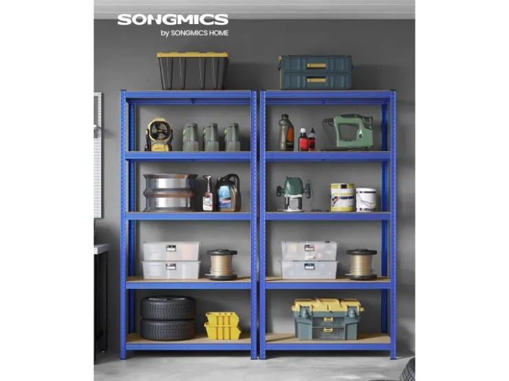 Songmics Lagerregal 50 cm x 100 cm x 200 cm Blau