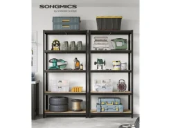 Songmics Lagerregal 50 cm x 100 cm x 200 cm Schwarz