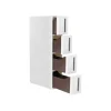 Songmics Nischenregal mit Rollen 45 cm x 17 cm x 84 cm Weiß-Braun