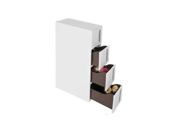 Songmics Nischenregal mit Rollen 45 cm x 17 cm x 84 cm Weiß-Braun