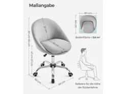 Songmics Schreibtischstuhl Höhenverstellbar Grau* Stühle