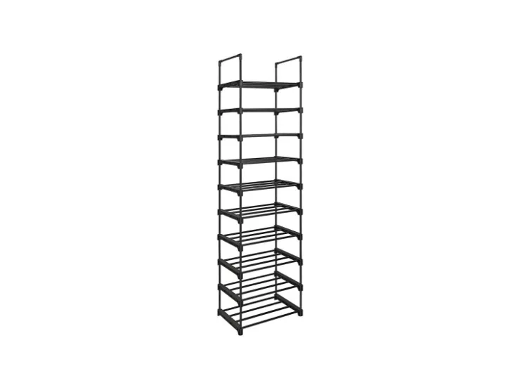 Songmics Schuhregal 10 Ebenen 30 cm x 45 cm x 174 cm Schwarz