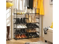 Songmics Schuhregal 10 Ebenen 30 cm x 45 cm x 174 cm Schwarz