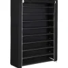 Songmics Schuhregal 10 Ebenen für 54 Paar Schuhe 28 cm x 100 cm x 162 cm Schwarz* Regale Massivholz