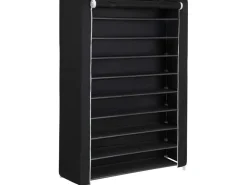 Songmics Schuhregal 10 Ebenen für 54 Paar Schuhe 28 cm x 100 cm x 162 cm Schwarz* Regale Massivholz
