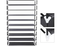 Songmics Schuhregal 10 Ebenen für 54 Paar Schuhe 28 cm x 100 cm x 162 cm Schwarz* Regale Massivholz