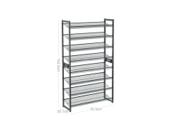 Songmics Schuhregal 8 Ebenen 30,7 cm x 92,5 cm x 163,5 cm Grau* Regale Massivholz
