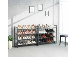 Songmics Schuhregal 8 Ebenen 30,7 cm x 92,5 cm x 163,5 cm Grau* Regale Massivholz