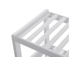 Songmics Schuhregal 3 Ebenen Bambus 26 cm x 70 cm x 55 cm Weiß