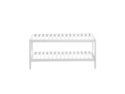 Songmics Schuhregal Bambus 26 cm x 70 cm x 33 cm Weiß