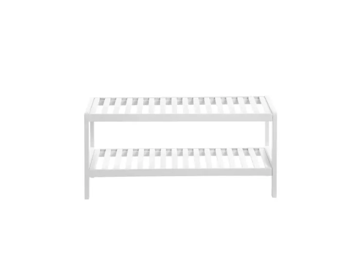 Songmics Schuhregal Bambus 26 cm x 70 cm x 33 cm Weiß