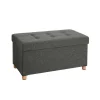 Songmics Sitztruhe mit Stauraum 38 cm x 76 cm x 40 cm Grau