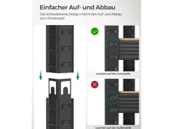 Songmics Standregal 50 cm x 100 cm x 200 cm Braun-Schwarz