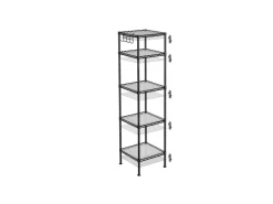 Songmics Standregal 30 cm x 30 cm x 123,5 cm Schwarz-Transparent