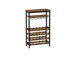Songmics Weinregal für 24 Flaschen 29 cm x 66 cm x 104 cm Braun-Schwarz* Flaschenregale