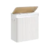 Songmics Wäschekorb 3 Sortierfächern 40 cm x 60 cm x 61,5 cm Weiß 150 l* Bettwäsche
