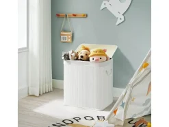 Songmics Wäschekorb 3 Sortierfächern 40 cm x 60 cm x 61,5 cm Weiß 150 l* Bettwäsche