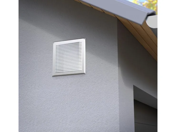 SOTECH Aluminium-Lüftungsgitter 125 x 125 mm optik Aufschraubbar mit Insektenschutz