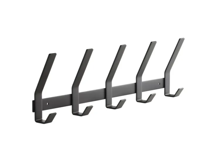 SOTECH Blackline ALBA Hakenleiste Groß 450 mm mit 5 Haken Schwarz Pulverbeschichtet
