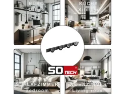 SOTECH Blackline FORTE Hakenleiste 345 mm mit 4 Haken Schwarz Pulverbeschichtet