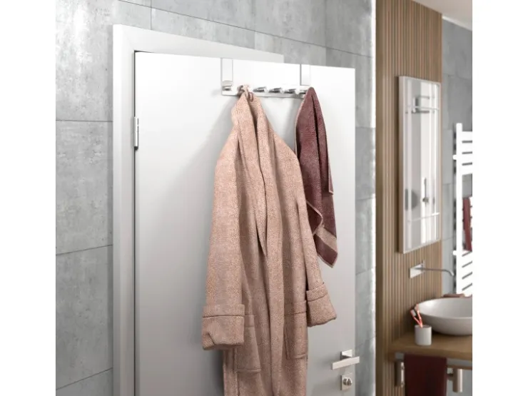 SOTECH Türgarderobe LINEA II Edelstahl mit 6 Haken für 40 mm Türen Ohne Falz* Garderoben