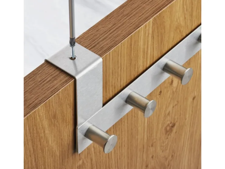 SOTECH Türgarderobe LINEA II Edelstahl mit 6 Haken für 40 mm Türen Ohne Falz* Garderoben