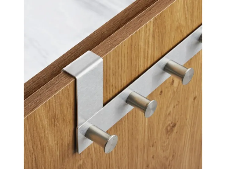 SOTECH Türgarderobe LINEA I Edelstahl mit 6 Haken für Türen mit Falz max. 16 mm* Garderoben