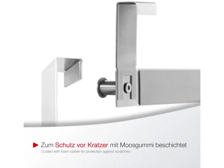 SOTECH Türgarderobe LINEA I Edelstahl mit 6 Haken für Türen mit Falz max. 16 mm* Garderoben