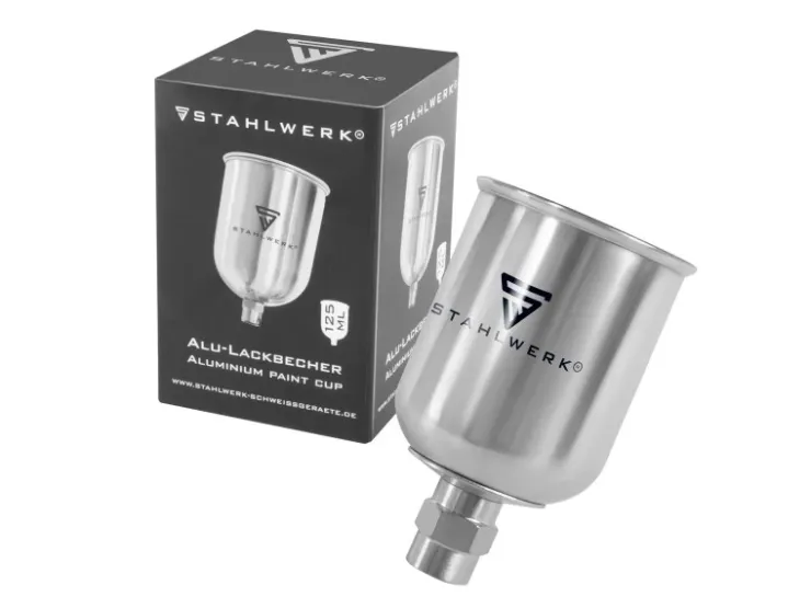 STAHLWERK Alu Fließbecher 125 ml Farbbecher für Lackierpistole* Klarlacke
