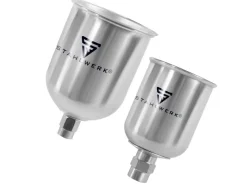 STAHLWERK Alu Lackierbecher Set / Fließbecher 125 ml und 600 ml Farbbecher