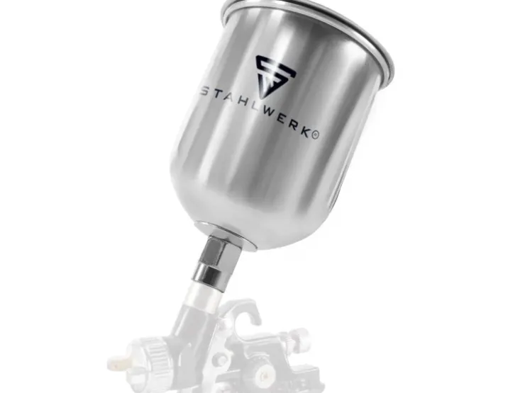 STAHLWERK Alu Lackierbecher Set / Fließbecher 125 ml und 600 ml Farbbecher