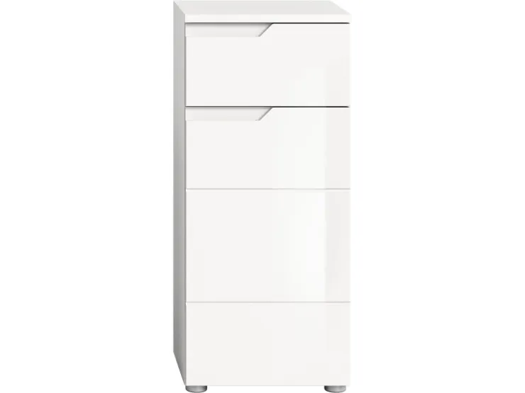 Standschrank Solero Weiß Hochglanz 87 cm x 38 cm x 34 cm